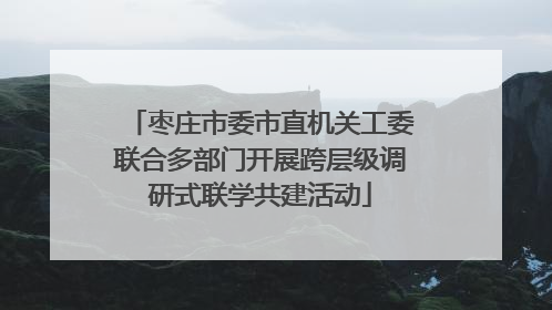 枣庄市委市直机关工委联合多部门开展跨层级调研式联学共建活动
