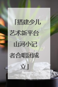搭建少儿艺术新平台 山河小记者合唱团成立