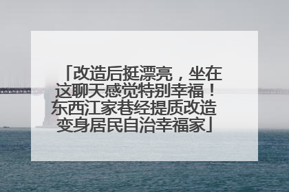 改造后挺漂亮，坐在这聊天感觉特别幸福！东西江家巷经提质改造变身居民自治幸福家