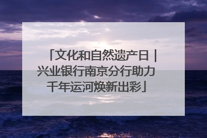 文化和自然遗产日｜兴业银行南京分行助力千年运河焕新出彩