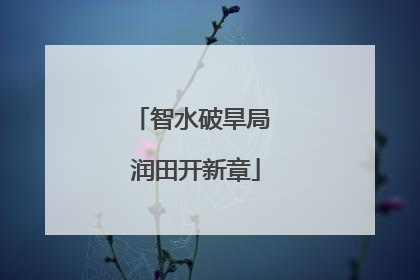 智水破旱局 润田开新章