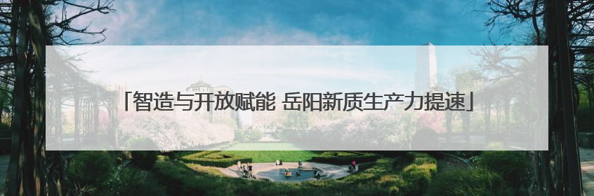 智造与开放赋能 岳阳新质生产力提速