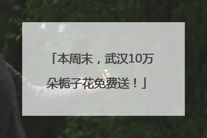 本周末，武汉10万朵栀子花免费送！