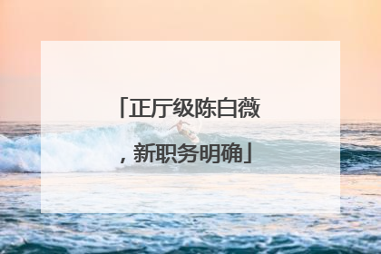 正厅级陈白薇，新职务明确