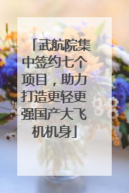 武航院集中签约七个项目，助力打造更轻更强国产大飞机机身