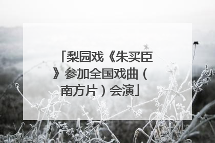 梨园戏《朱买臣》参加全国戏曲（南方片）会演