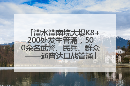 澧水澧南垸大堤K8+200处发生管涌，500余名武警、民兵、群众——通宵达旦战管涌
