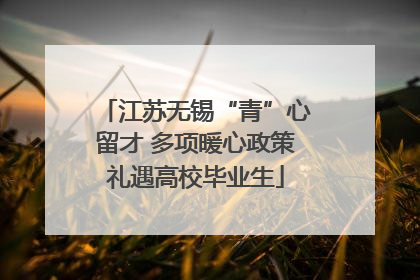 江苏无锡“青”心留才 多项暖心政策礼遇高校毕业生