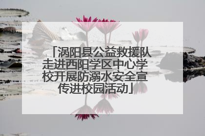 涡阳县公益救援队走进西阳学区中心学校开展防溺水安全宣传进校园活动