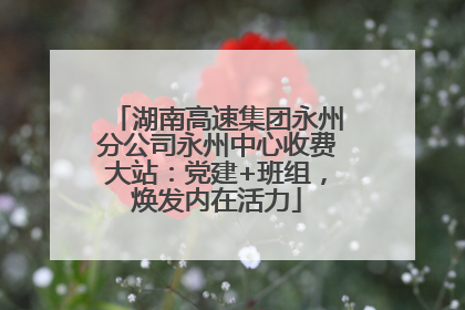 湖南高速集团永州分公司永州中心收费大站：党建+班组，焕发内在活力