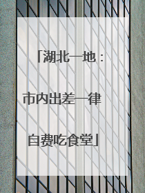 湖北一地：市内出差一律自费吃食堂