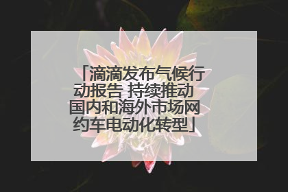 滴滴发布气候行动报告 持续推动国内和海外市场网约车电动化转型