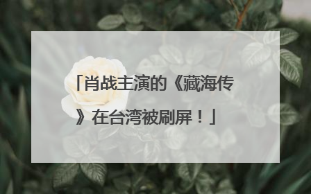 肖战主演的《藏海传》在台湾被刷屏！