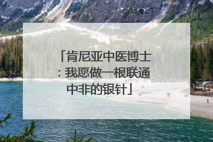 肯尼亚中医博士：我愿做一根联通中非的银针