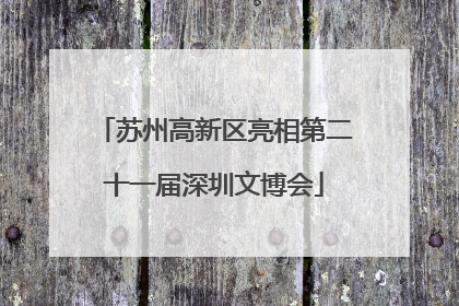 苏州高新区亮相第二十一届深圳文博会