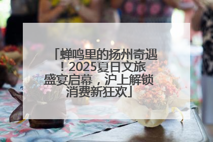 蝉鸣里的扬州奇遇！2025夏日文旅盛宴启幕，沪上解锁消费新狂欢