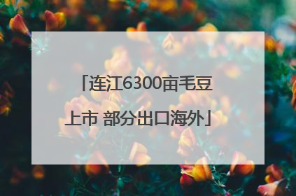 连江6300亩毛豆上市 部分出口海外