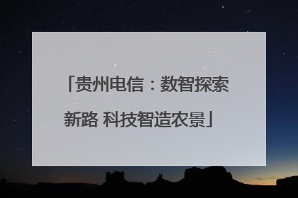 贵州电信：数智探索新路 科技智造农景
