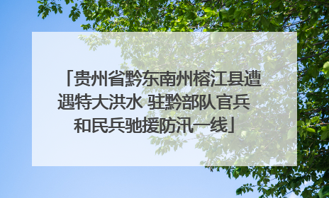 贵州省黔东南州榕江县遭遇特大洪水 驻黔部队官兵和民兵驰援防汛一线