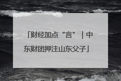 财经加点“言”｜中东财团押注山东父子