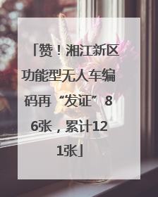 赞！湘江新区功能型无人车编码再“发证”86张，累计121张
