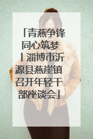 青燕争锋 同心筑梦丨淄博市沂源县燕崖镇召开年轻干部座谈会
