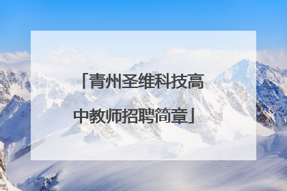 青州圣维科技高中教师招聘简章