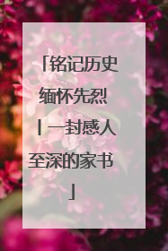 铭记历史 缅怀先烈丨一封感人至深的家书