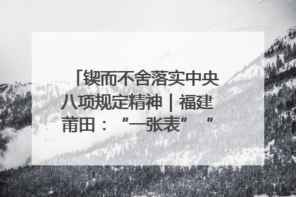 锲而不舍落实中央八项规定精神｜福建莆田：“一张表”“一张图”为基层减轻“数字负担”