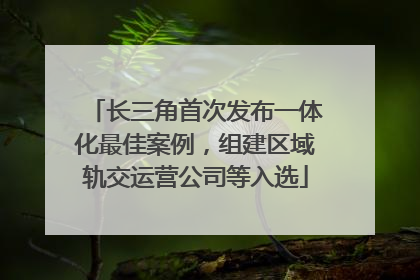 长三角首次发布一体化最佳案例，组建区域轨交运营公司等入选
