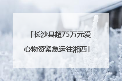 长沙县超75万元爱心物资紧急运往湘西