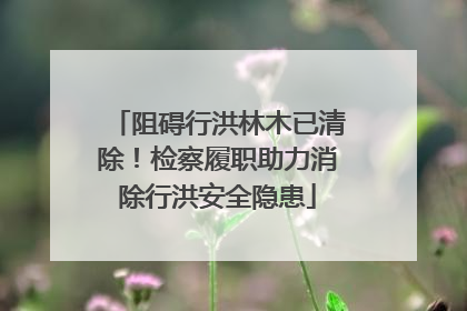 阻碍行洪林木已清除！检察履职助力消除行洪安全隐患