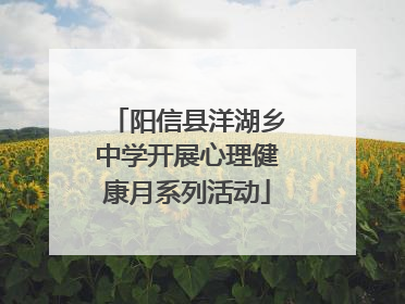 阳信县洋湖乡中学开展心理健康月系列活动