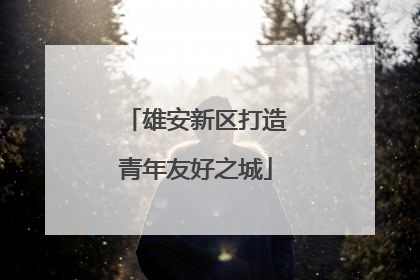 雄安新区打造青年友好之城