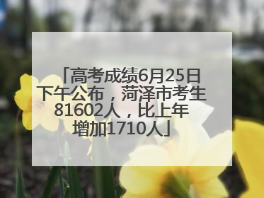 高考成绩6月25日下午公布，菏泽市考生81602人，比上年增加1710人