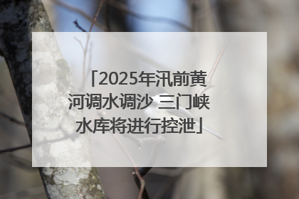 2025年汛前黄河调水调沙 三门峡水库将进行控泄
