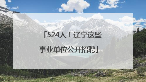 524人！辽宁这些事业单位公开招聘