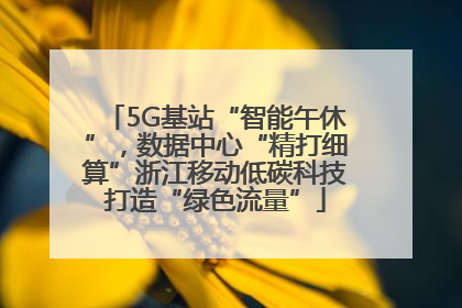 5G基站“智能午休”，数据中心“精打细算”浙江移动低碳科技打造“绿色流量”